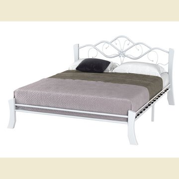 Кровать двухместная 42.50 Антея 1600 (металл белый)