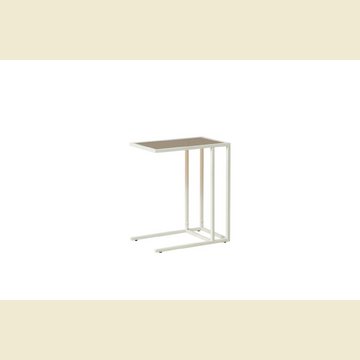 Стол приставной со стеклом "Скандик" 42.24 металл белый