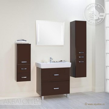 Мебель для ванной "АМЕРИНА 80Н" Темно-коричневый
