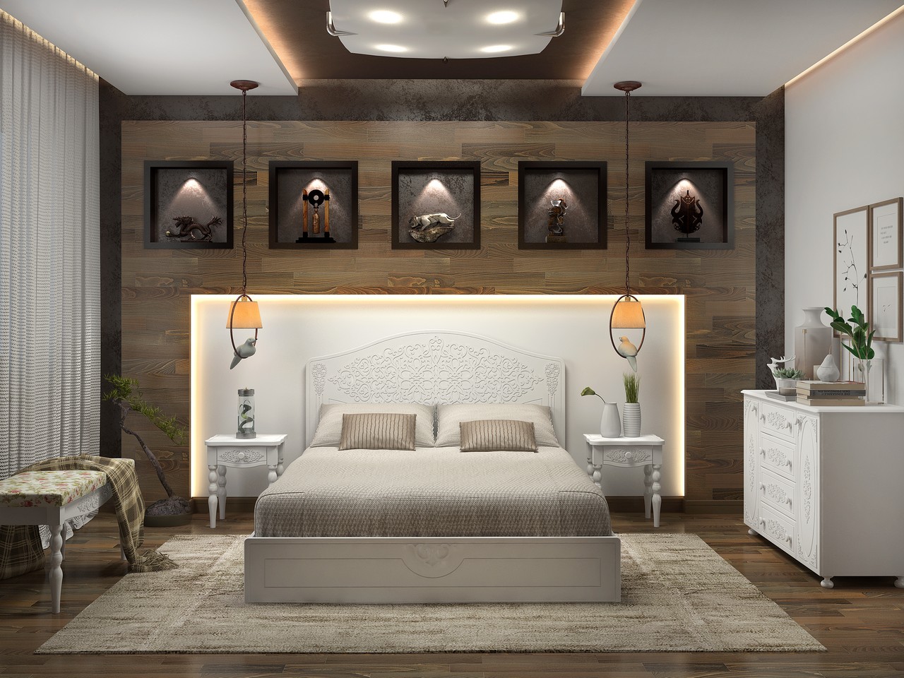Мебель для спальни "Ассоль-5" 3D фасады