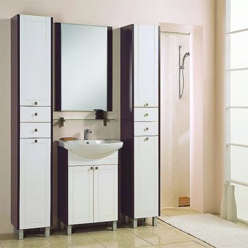 Мебель для ванной "АЛЬПИНА 65" венге/белый